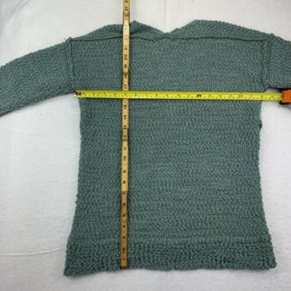 Pink Rose Teal size Small V-Neck Acrylic Knit Sweater Women's Long Sleeve - Picture 8 of 10